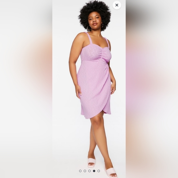 Forever 21 Dresses & Skirts - FOREVER 21 3X Plus Knee Length Dress Wisteria Lavender/Pink NWT Sweetheart Neck